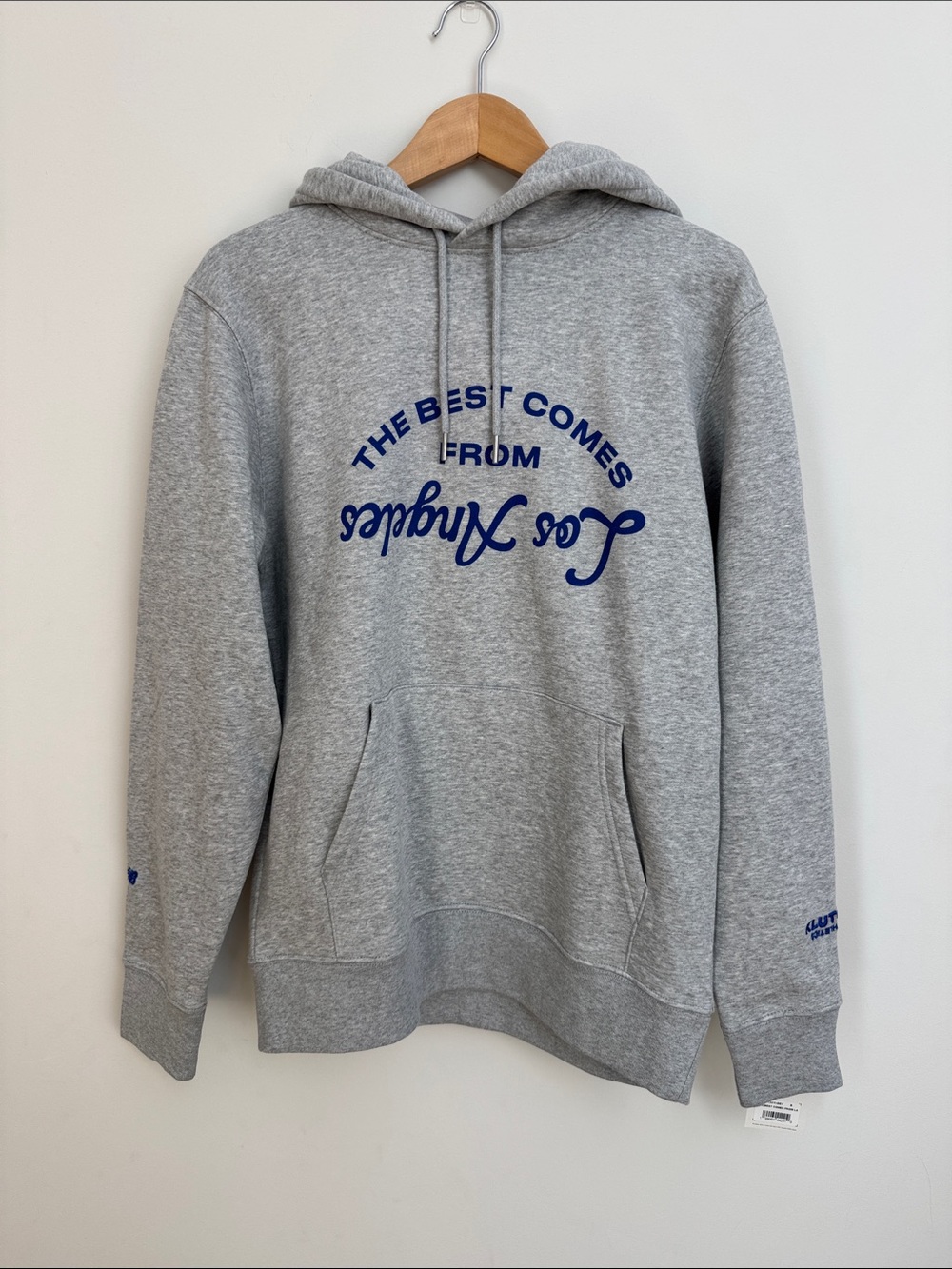 Los Angeles Grey Pullover Hoodie with Script Logo